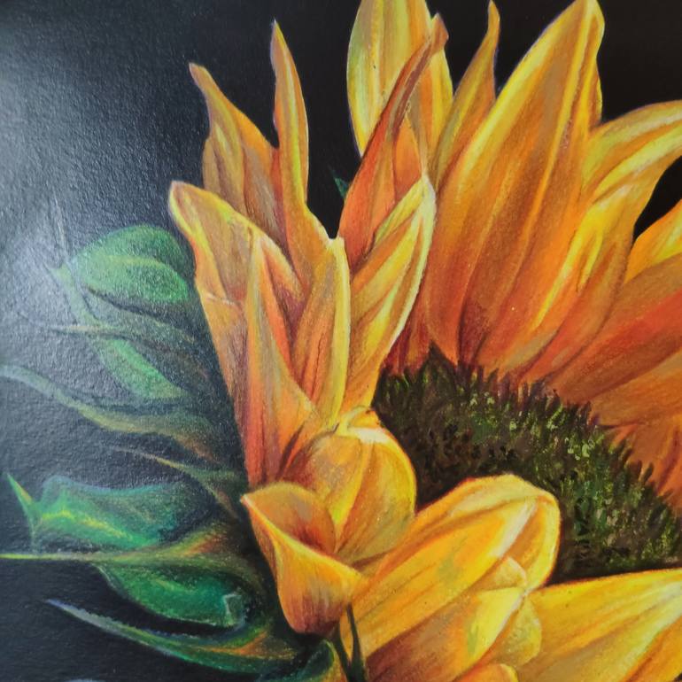 Original Expressionism Floral Drawing by Yanka Liyu