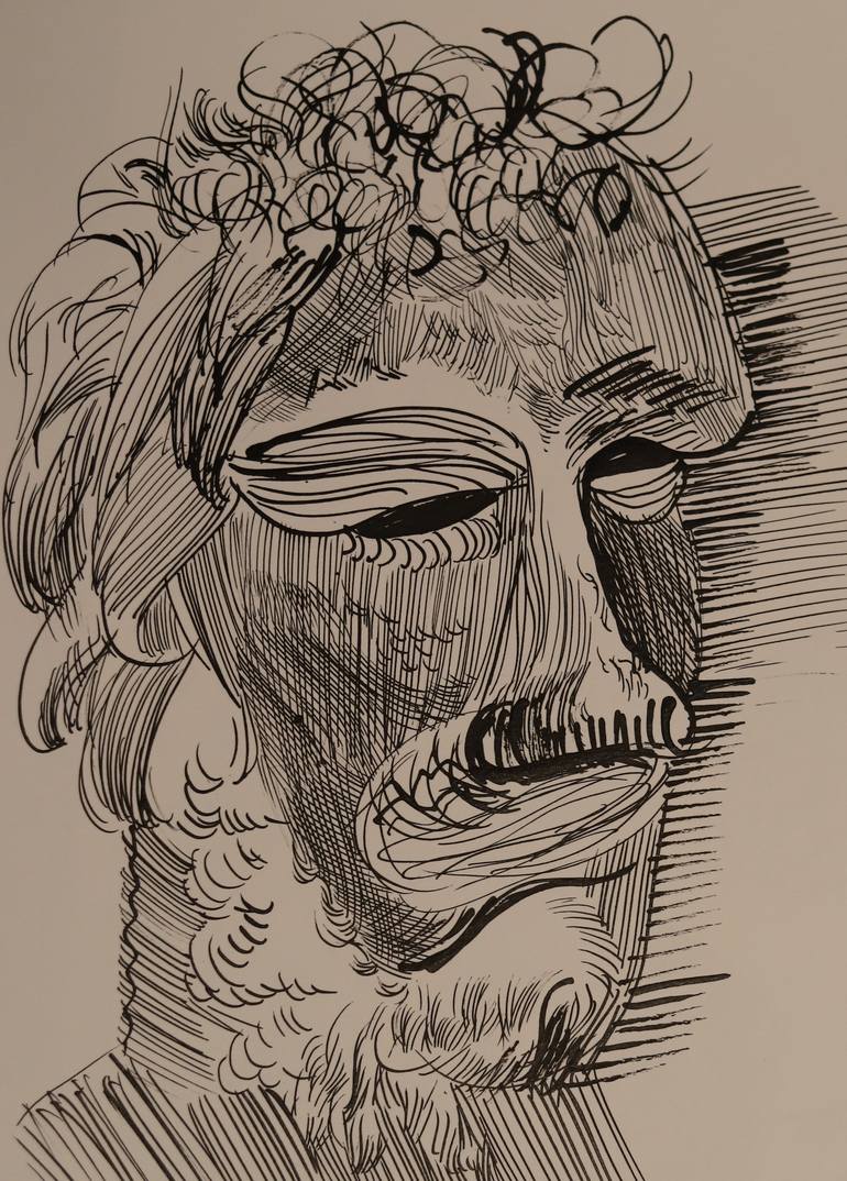 Original Contemporary People Drawing by Bojan Djokic