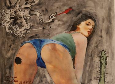 Original Figurative Erotic Paintings by Bojan Djokic