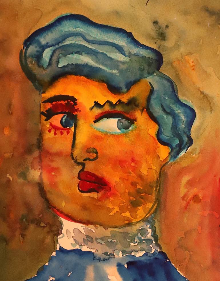 Original Expressionism Portrait Painting by Bojan Djokic