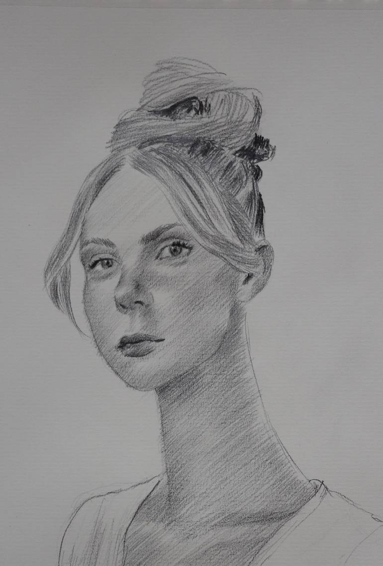 Original Realism Women Drawing by Bojan Djokic