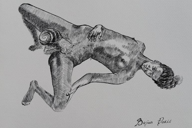 Original Modernism Women Drawings by Bojan Djokic