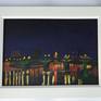 Chelsea Harbour at night, painted en plein air, acrylic on canvas board.