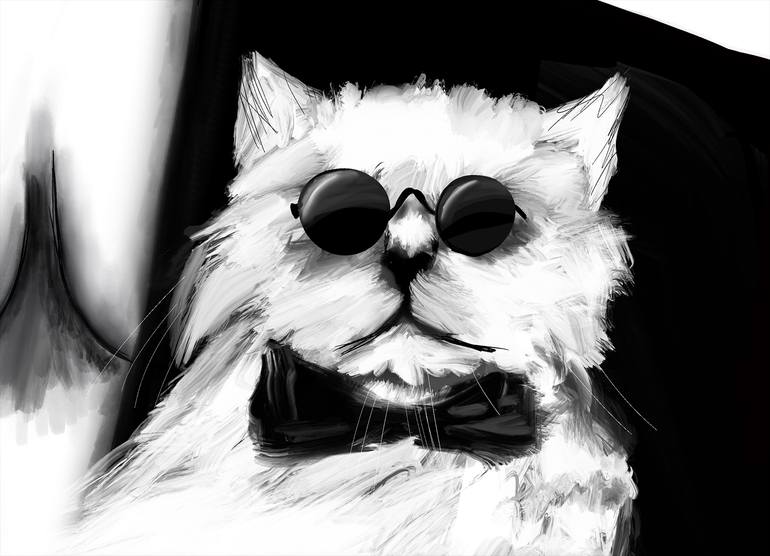 Original Contemporary Cats Drawing by Rana Asghari