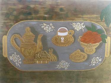 Oriental tea party with fruits in the garden thumb