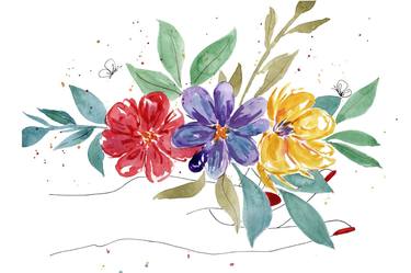 Print of Floral Paintings by Daniela Montelongo