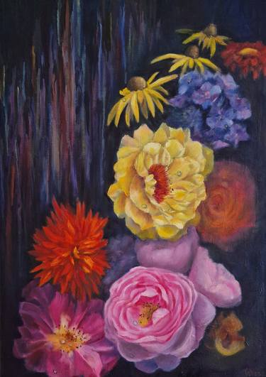 Original Fine Art Floral Paintings by Vita Viese