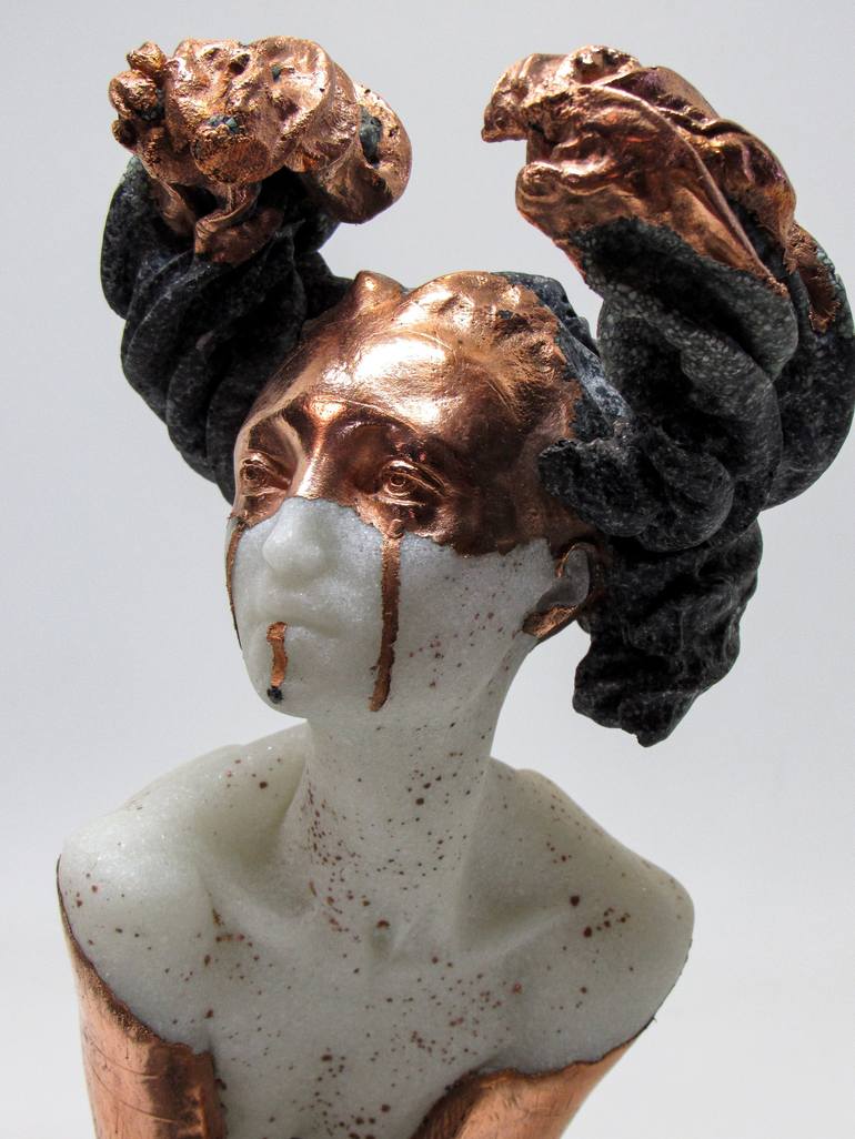Original Figurative Portrait Sculpture by Yura Ghutzuliak