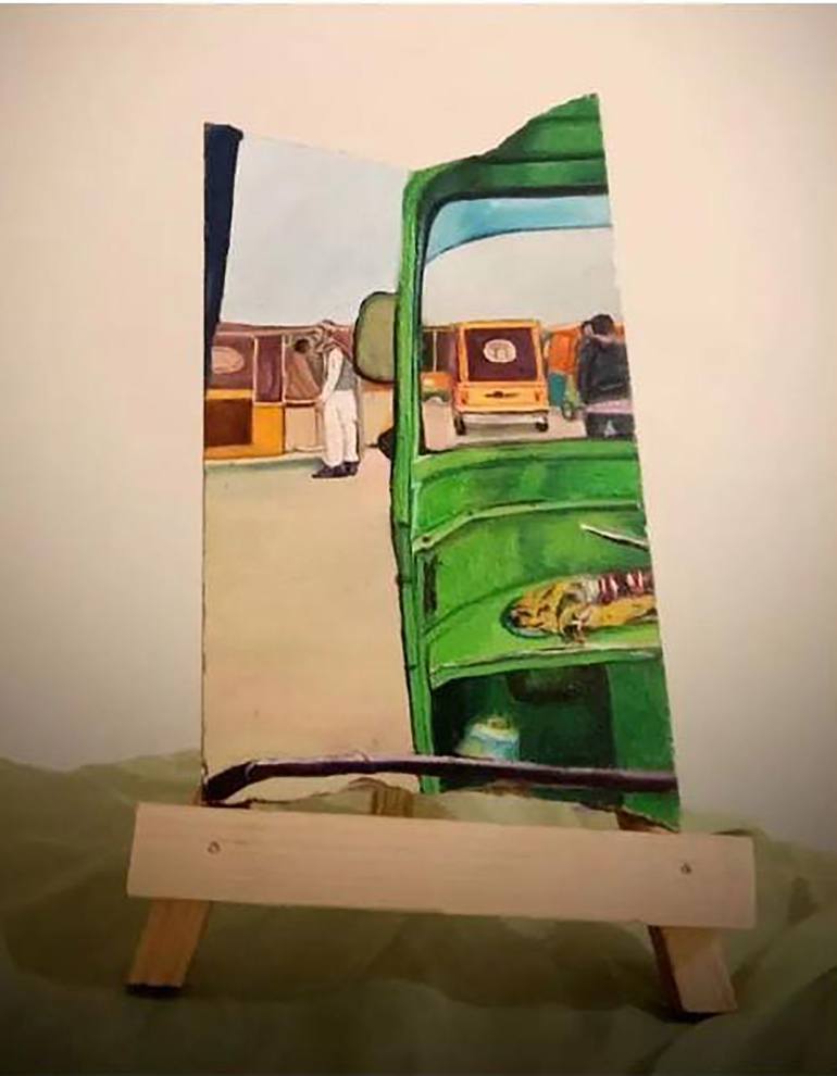 Original Abstract Expressionism Transportation Painting by laiba Ayub