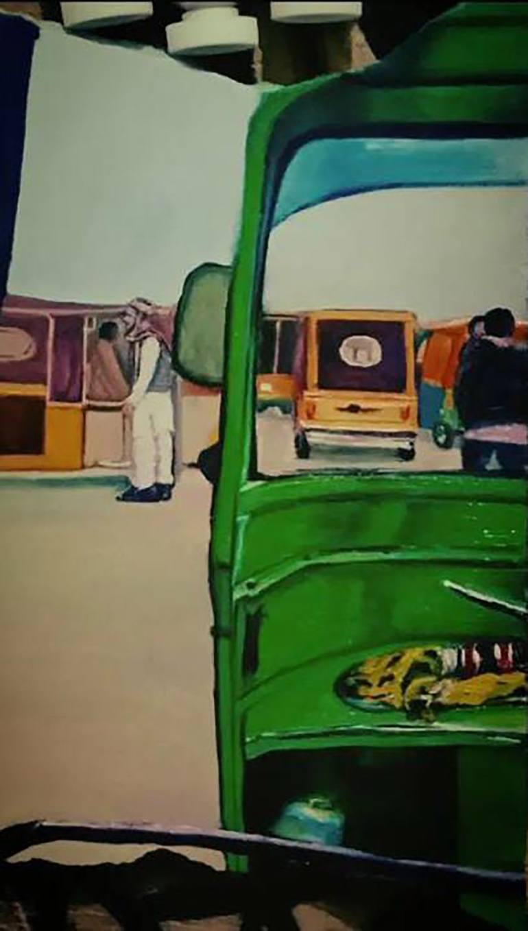 Original Abstract Expressionism Transportation Painting by laiba Ayub