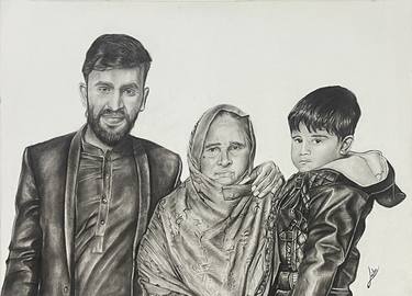 Original Realism Family Drawing by laiba Ayub