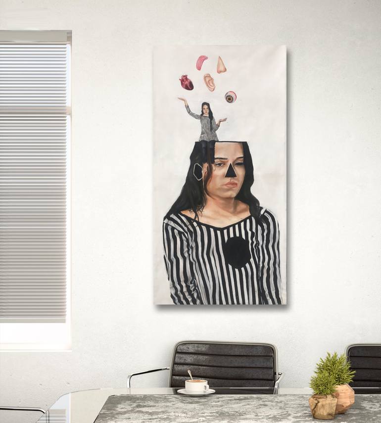 Original Realism People Painting by Laiba Ayub
