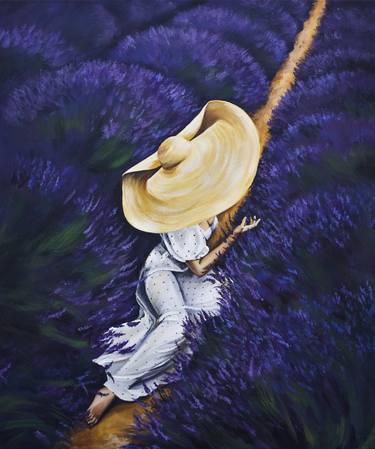 Woman in a lavender field in Provence thumb