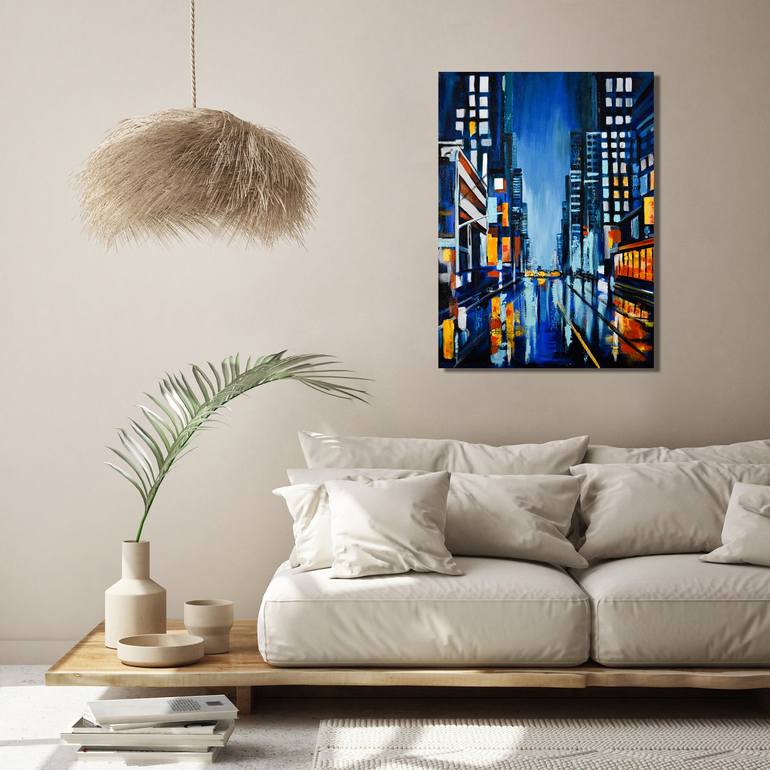 Original Abstract Architecture Painting by Elina Zelena