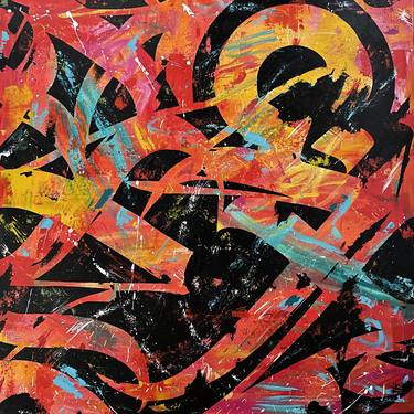 Original Abstract Calligraphy Paintings by Elina Zelena