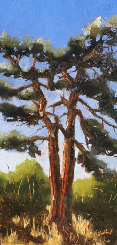 Two Pines, Original Oil Painting thumb