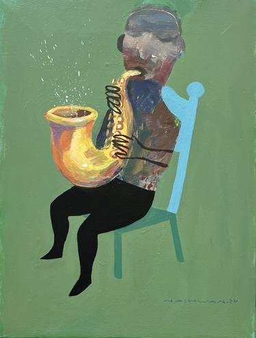 Saxophone player thumb