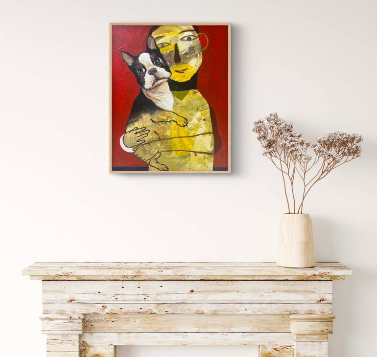 Original Modernism Dogs Painting by Nash Alessa