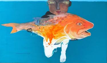 Original Modern Fish Paintings by Nash alessa
