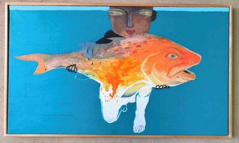 Original Modern Fish Painting by Nash alessa