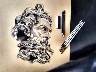 Original Figurative Classical mythology Drawings by Ayeza Nadeem