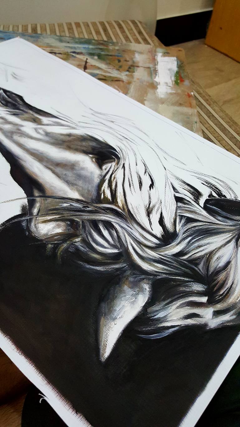 Original Realism Animal Painting by Ayeza Nadeem