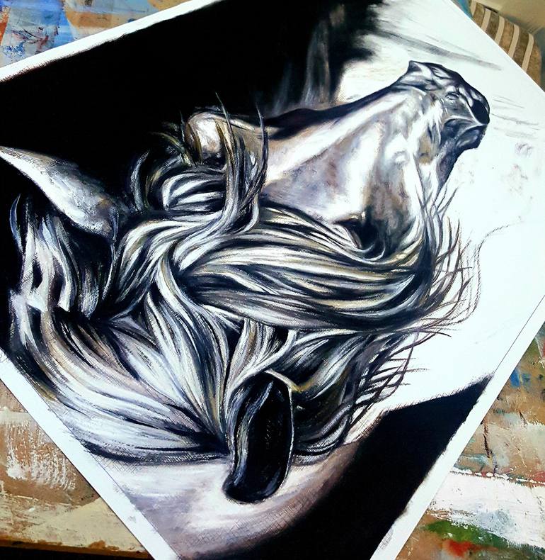 Original Realism Animal Painting by Ayeza Nadeem