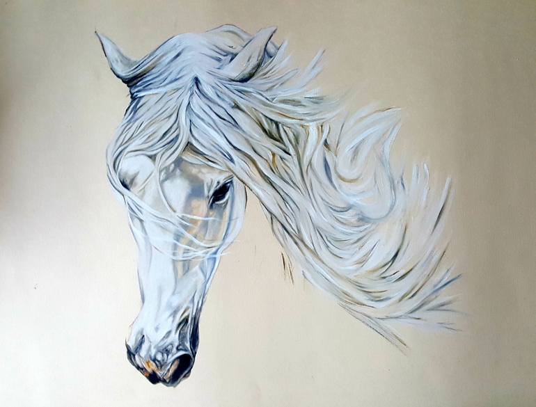 Original Figurative Horse Painting by Ayeza Nadeem