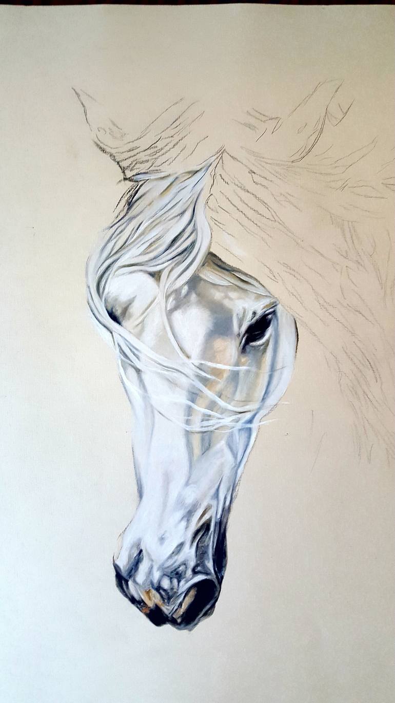 Original Figurative Horse Painting by Ayeza Nadeem