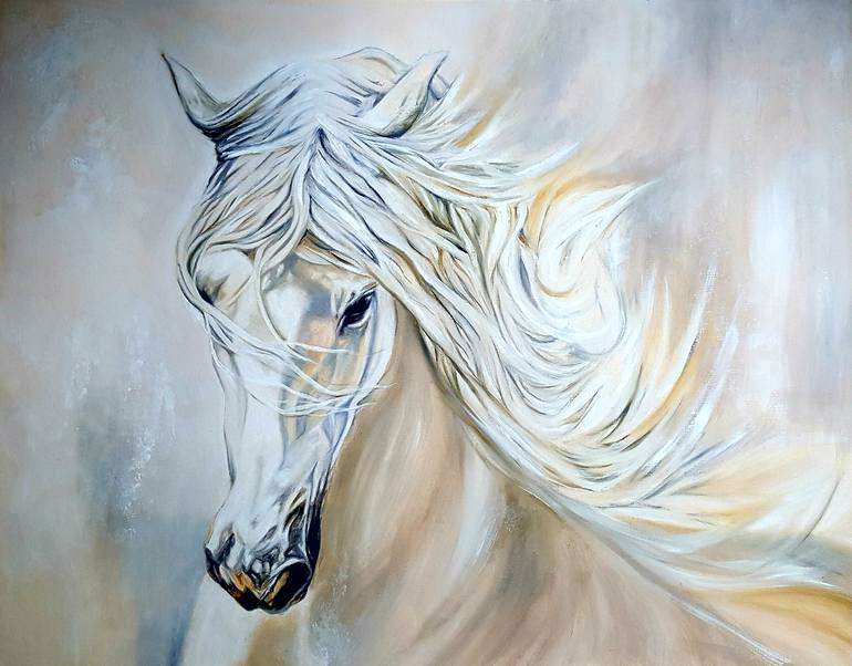 Original Figurative Horse Painting by Ayeza Nadeem