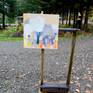 Abstract painting by Claire Desjardins - on the easel
