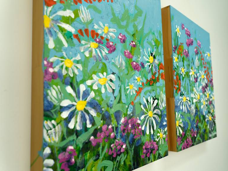 Original Abstract Garden Painting by Claire Desjardins