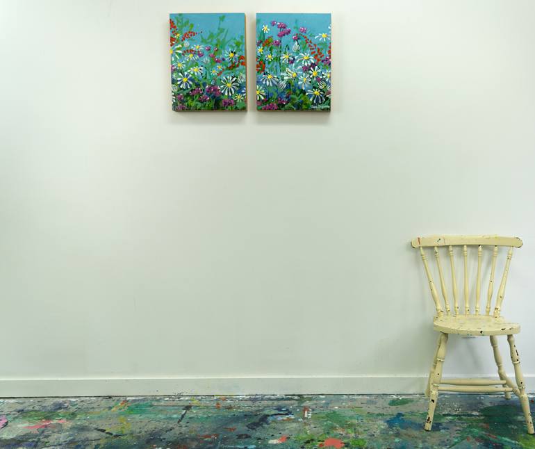 Original Abstract Garden Painting by Claire Desjardins