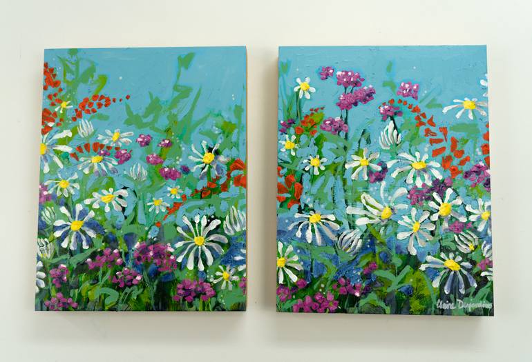 Original Abstract Garden Painting by Claire Desjardins