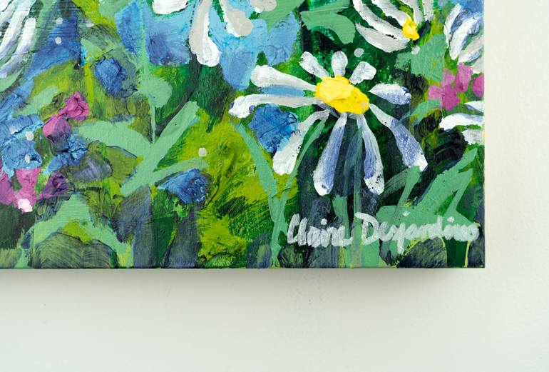 Original Abstract Garden Painting by Claire Desjardins