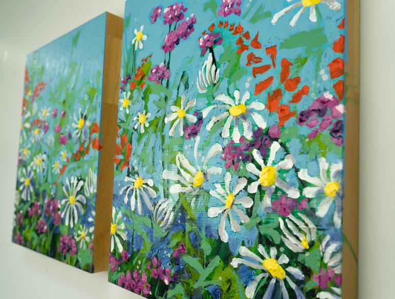 Original Abstract Garden Painting by Claire Desjardins