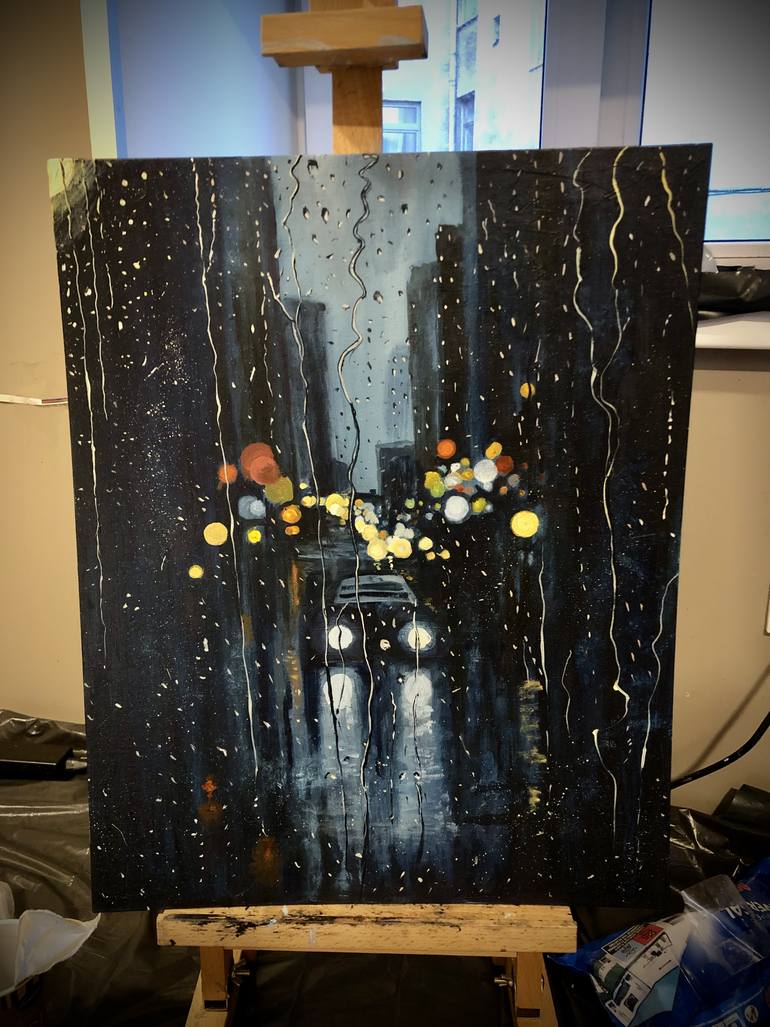 Original Contemporary Cities Painting by Mikhail Khalin