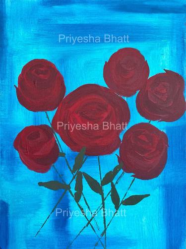 Original Abstract Floral Paintings by Priyesha Bhatt