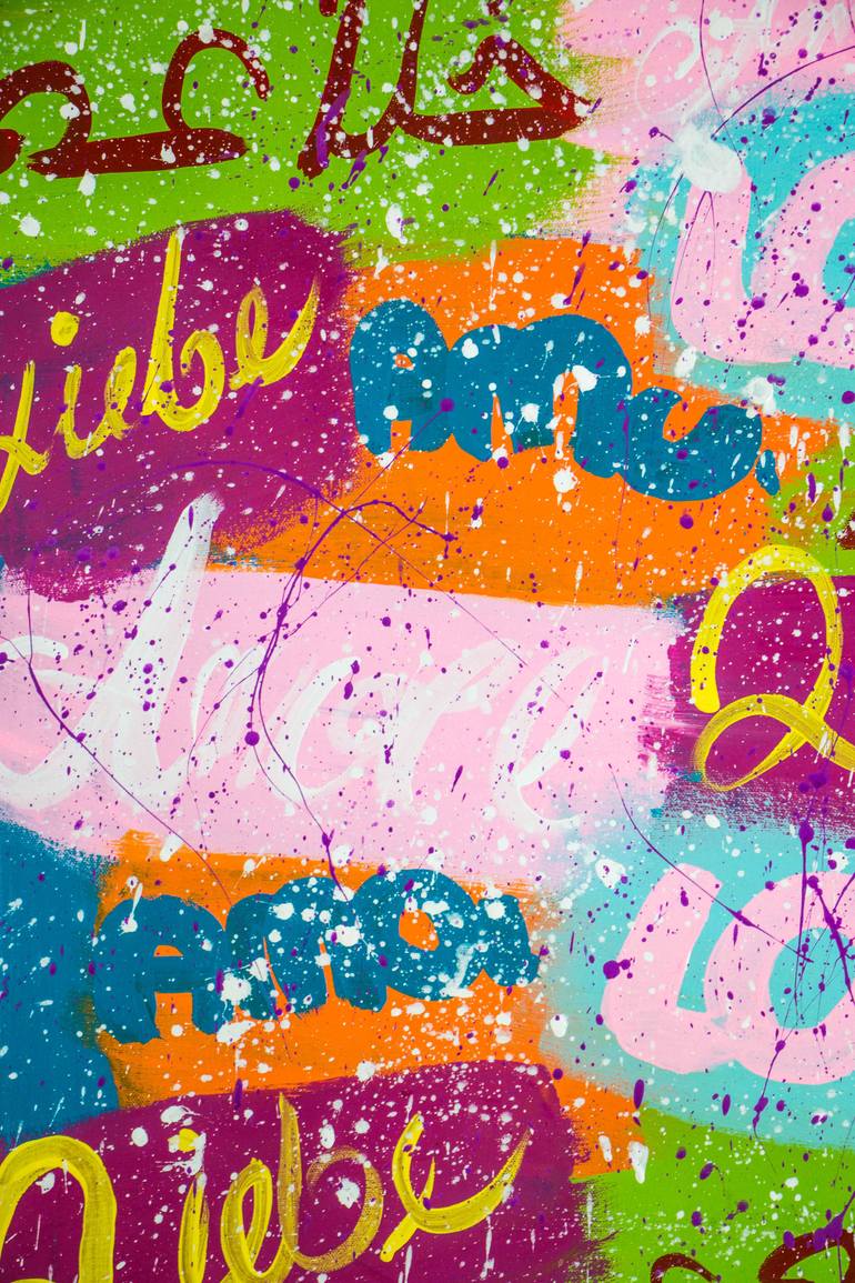 Original Abstract Expressionism Love Painting by Miss Rose