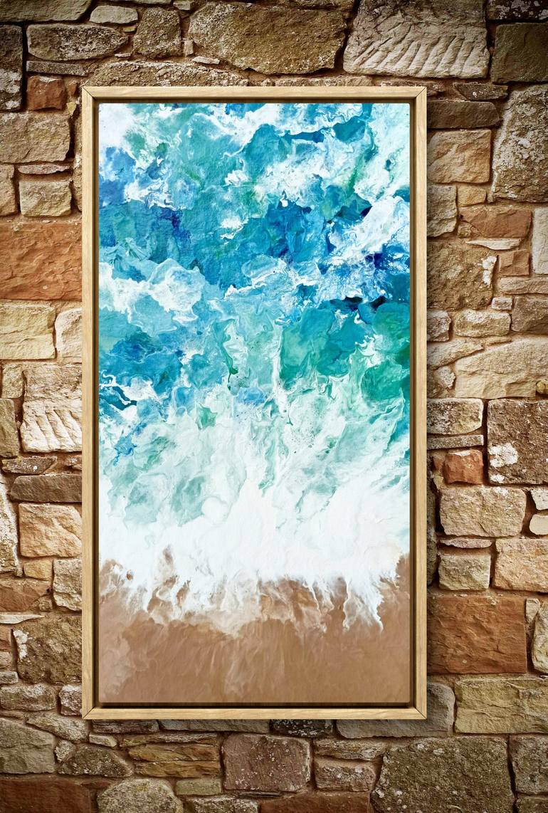 Original Abstract Expressionism Beach Painting by Ifrah Zulfiqar