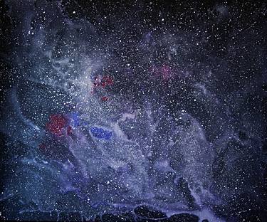 Original Abstract Outer Space Paintings by Blue Moon - Heike Schmidt