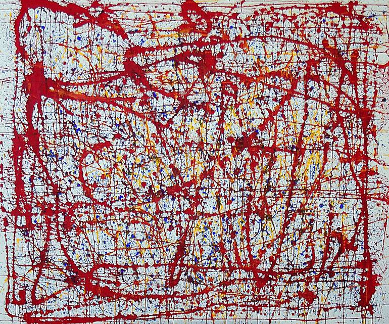 Jackson Pollock Red Painting extra large abstract art Modern Wall