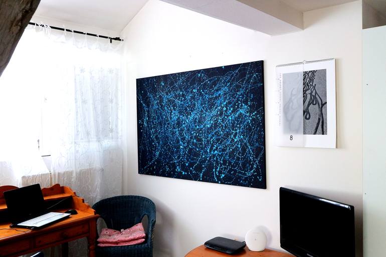 Original Abstract Painting by Blue Moon - Heike Schmidt