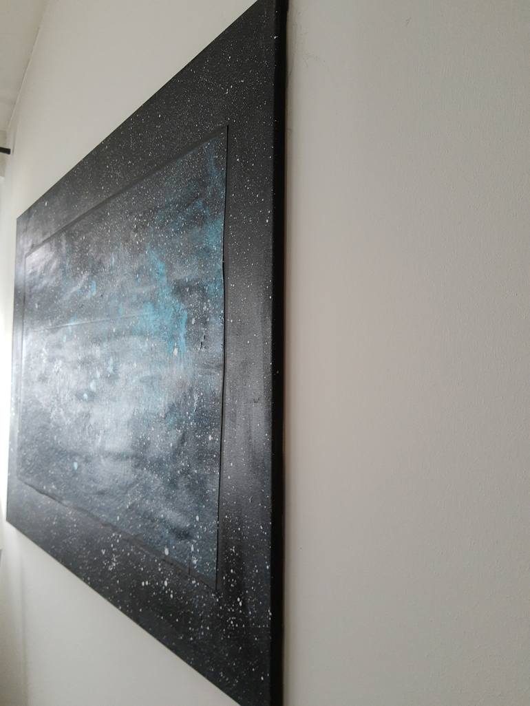 Original Abstract Outer Space Painting by Blue Moon - Heike Schmidt