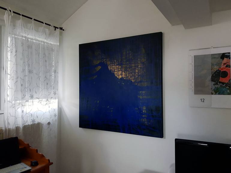 Original Abstract Painting by Blue Moon - Heike Schmidt