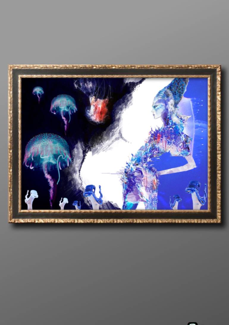 Original Illustration Seascape Digital by Elisabeth Grosse