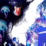 Jellyfish, fashion collage, fashion print, sea