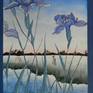 Chinese landscape, traditional painting, blue