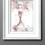 peaceful painting, silver frame, elegant decor