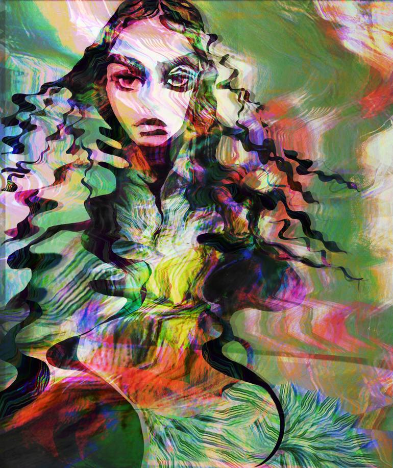 Original Modern Floral Mixed Media by Elisabeth Grosse